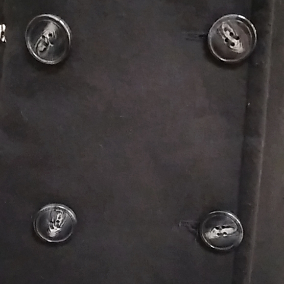 Maralyn & Me Black Lined Zip Detail Double Breasted Coat. Size Small - Picture 4 of 11